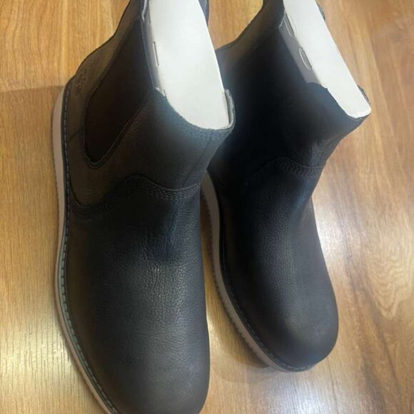 TIMBERLAND MENS REDWOOD EDGE MID LACE CHELSEA BOOT BLACK FULL GRAIN A6CVE-W02 - Picture 3 of 8